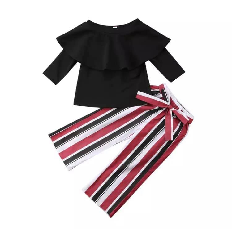 Striped Palazzo Pants Outfit