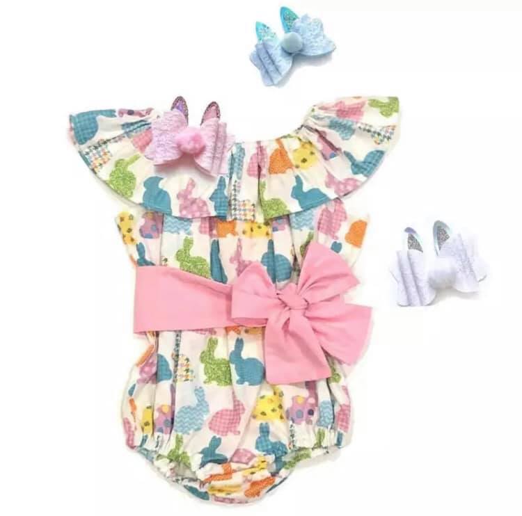 Easter Bunny Ruffled Romper