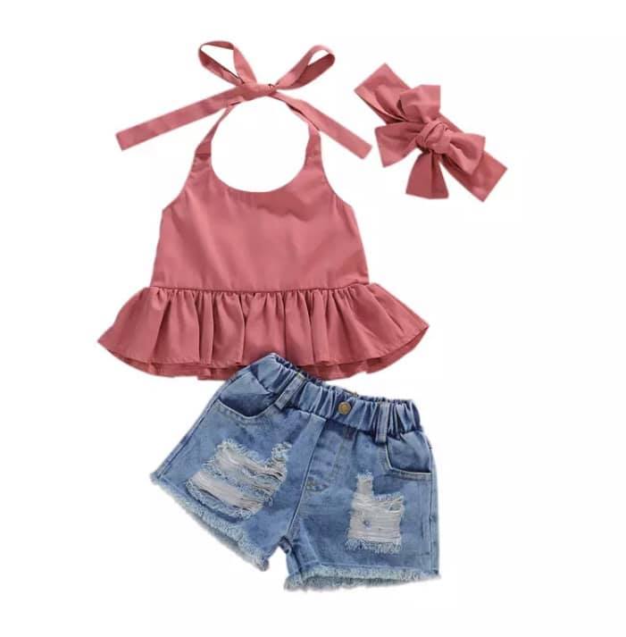 Mauve Halter Outfit Set