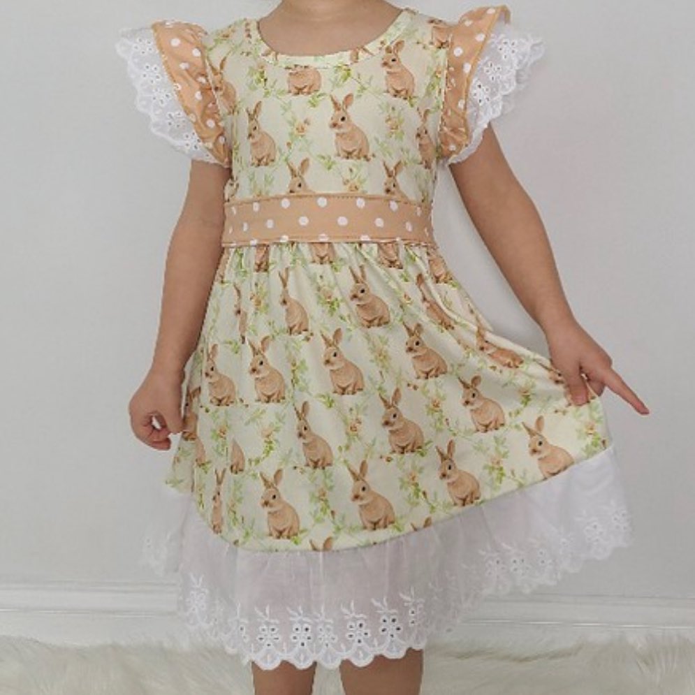 Tan Polka Dot Bunny Dress