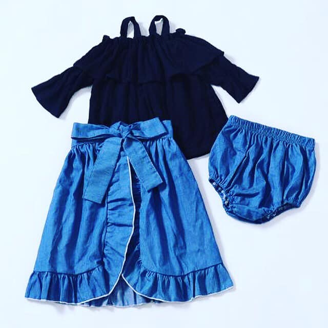 Denim Wrap Skirt Outfit