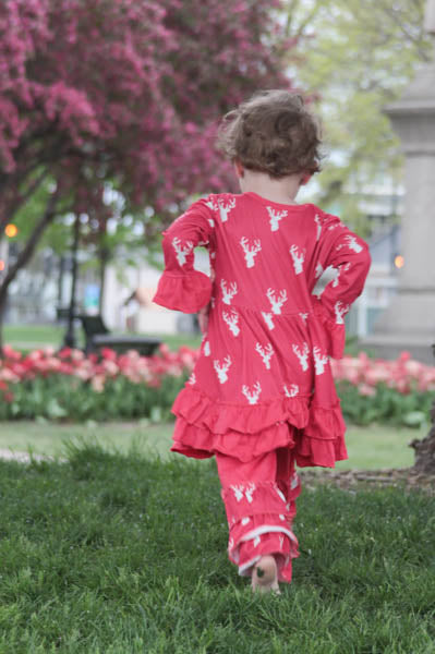 Ruffles & Deer Print Outfit