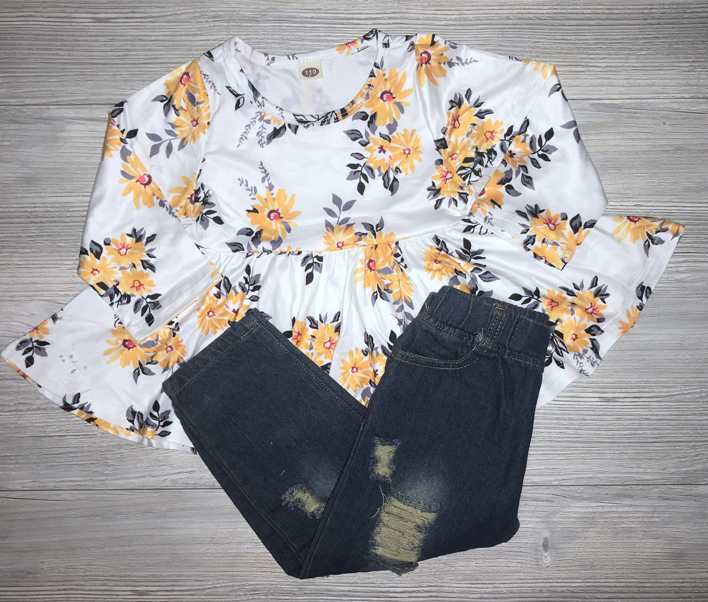Floral Peplum Outfit Set