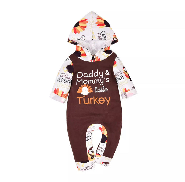 Little Turkey Hoodie Romper