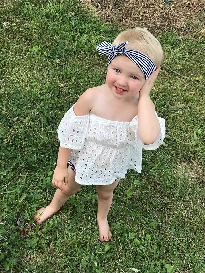 Ivory & Black Off-the-Shoulder Set
