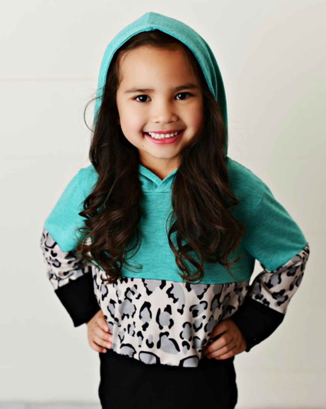 Teal Leopard Hoodie