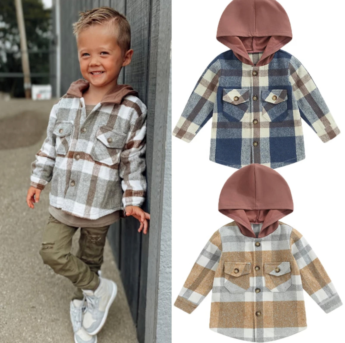 Plaid Hooded Shacket