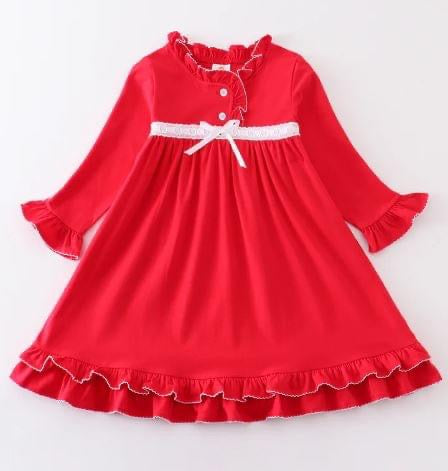 Red Ruffle Pajama Dress