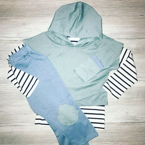 Hooded Striped Outfit Set