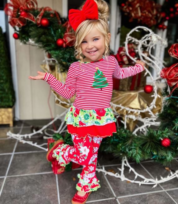Christmas Tree Candy Cane Striped Outfit
