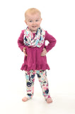 Purple Floral & Ruffle Outfit