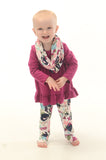 Purple Floral & Ruffle Outfit