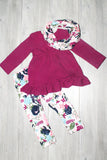 Purple Floral & Ruffle Outfit