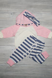 Blush & Stripes Hoodie Set