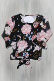 Floral Knot Top w/ Velvet Skirt