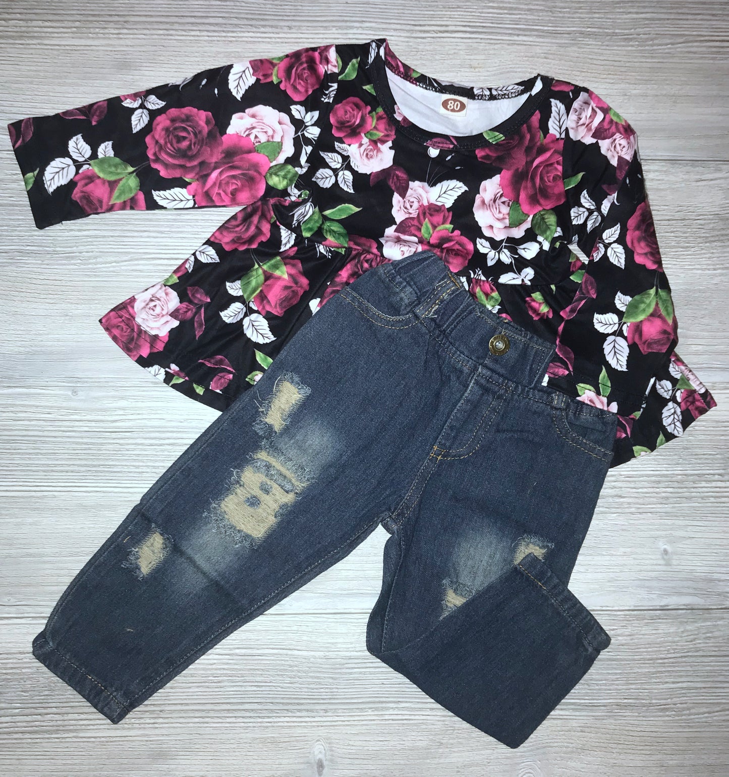 Floral Peplum Outfit Set