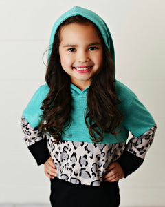 Teal Leopard Hoodie