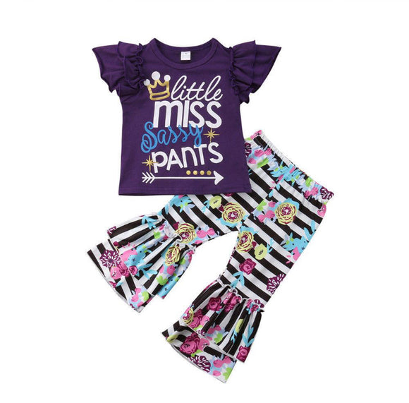 Floral & Stripes Sassy Pants Outfit
